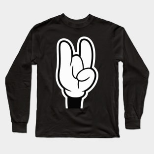 Hell Yeah Cartoon Rock Hands Long Sleeve T-Shirt